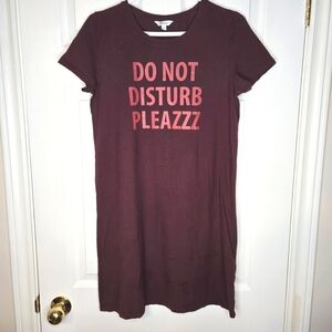 Reitmans Sleep Shirt Pajamas Night Shirt Burgundy Pink Women's Size M